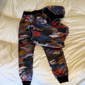 Lola + The Boys Multicolor Camo Sweatpants & Hoodie Set